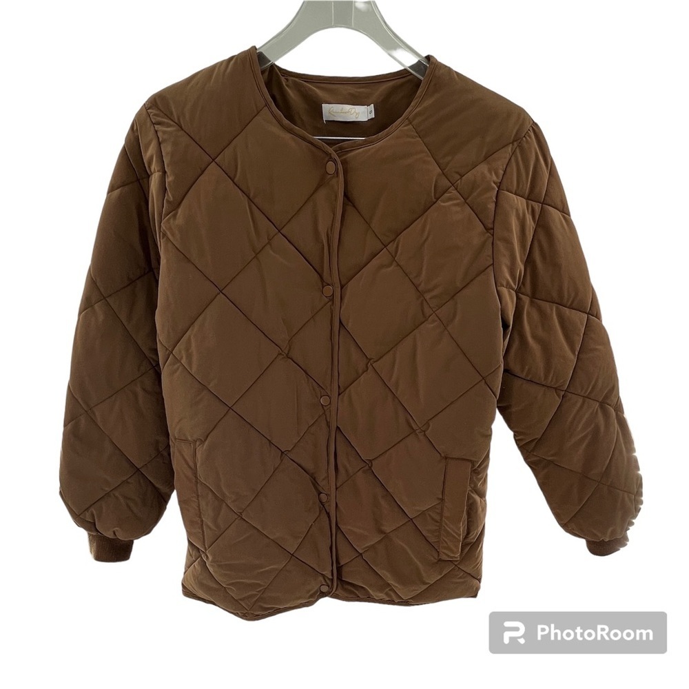 Rainbow Day Quilted Button Up Crewneck Jacket - Size S